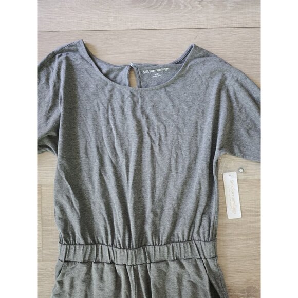 Soft Surroundings Audun Cotton Modal Heathered Grey One Piece Jumpsuit S Small - Picture 3 of 14